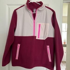 Pink and Cream Fleece Pullover